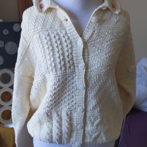 Cream Button-Up Women's Cardigan
